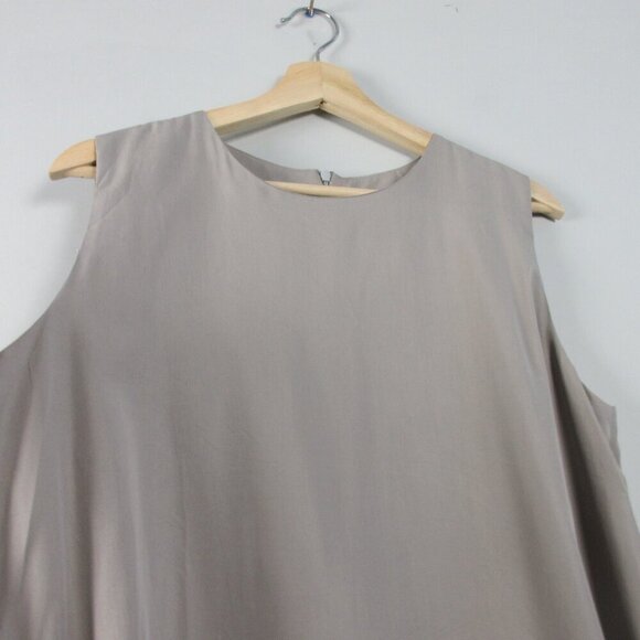 Ronen Chen Guam Dress 10 3 Gray Black Sleeveless Long Maxi Tencel Lagenlook 402 - Picture 7 of 12